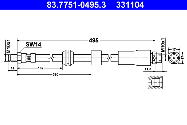 Brake Hose (83.7751-0495.3)
