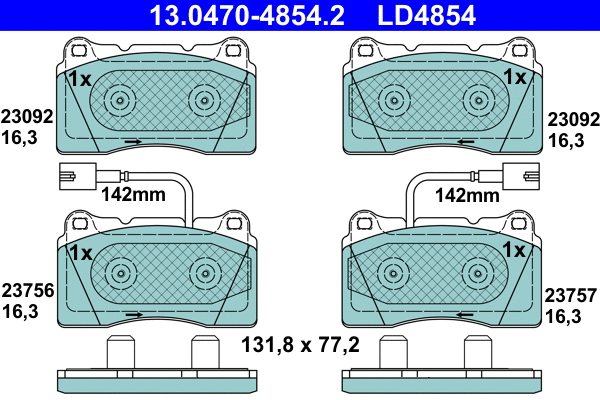 Brake Pad Set, disc brake (13.0470-4854.2)