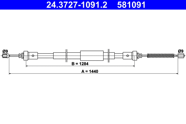 Cable Pull, parking brake (24.3727-1091.2)