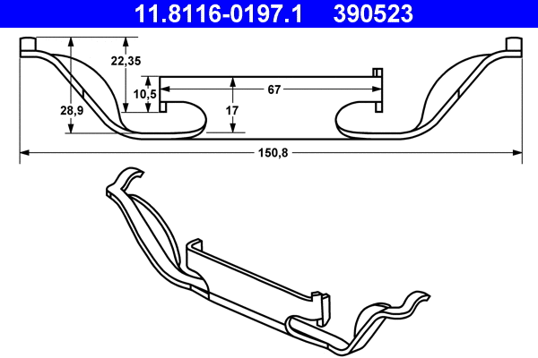 Spring, brake caliper (11.8116-0197.1)