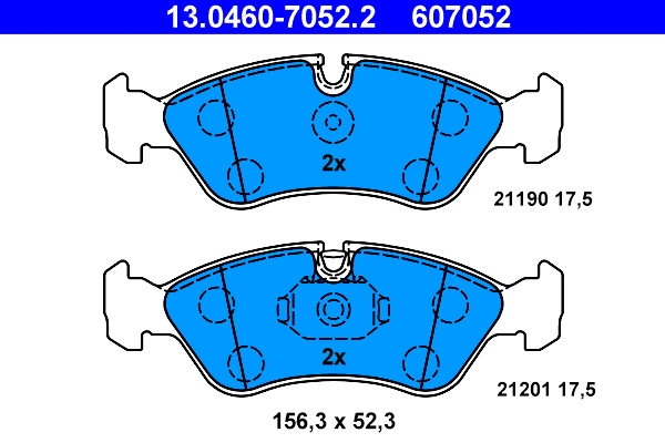 Brake Pad Set, disc brake (13.0460-7052.2)
