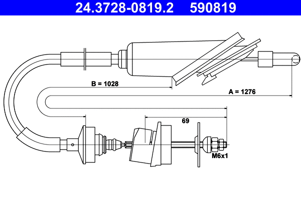 Cable Pull, clutch control (24.3728-0819.2)