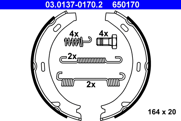 Brake Shoe Set, parking brake (03.0137-0170.2)
