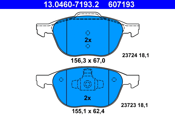 Brake Pad Set, disc brake (13.0460-7193.2)