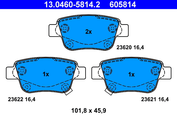 Brake Pad Set, disc brake (13.0460-5814.2)