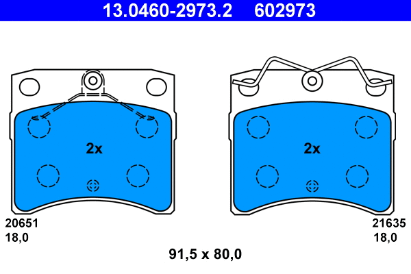 Brake Pad Set, disc brake (13.0460-2973.2)