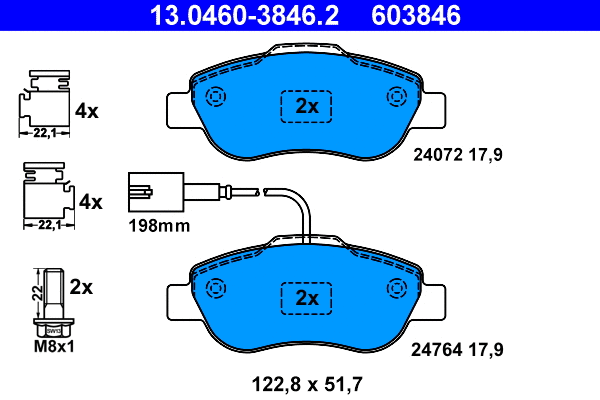 Brake Pad Set, disc brake (13.0460-3846.2)