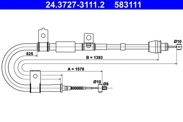 Cable Pull, parking brake (24.3727-3111.2)