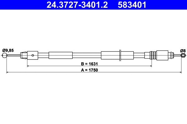 Cable Pull, parking brake (24.3727-3401.2)