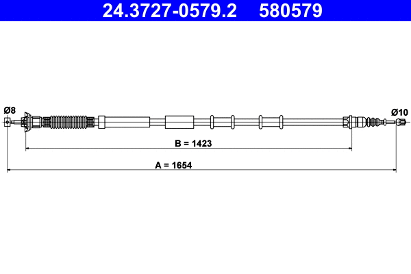 Cable Pull, parking brake (24.3727-0579.2)