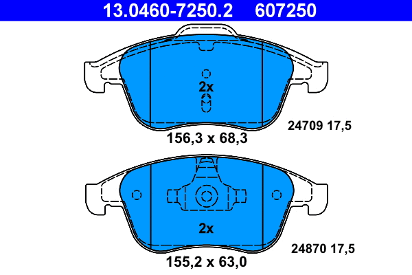 Brake Pad Set, disc brake (13.0460-7250.2)