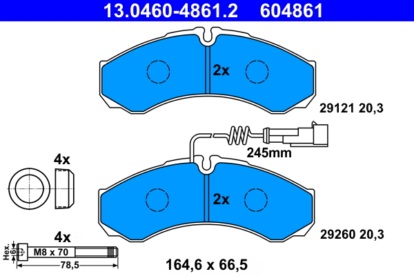 Brake Pad Set, disc brake (13.0460-4861.2)