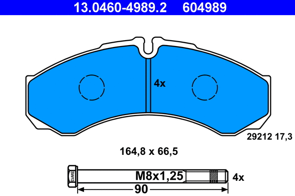 Brake Pad Set, disc brake (13.0460-4989.2)