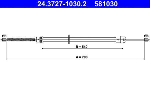 Cable Pull, parking brake (24.3727-1030.2)