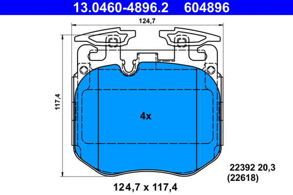 Brake Pad Set, disc brake (13.0460-4896.2)