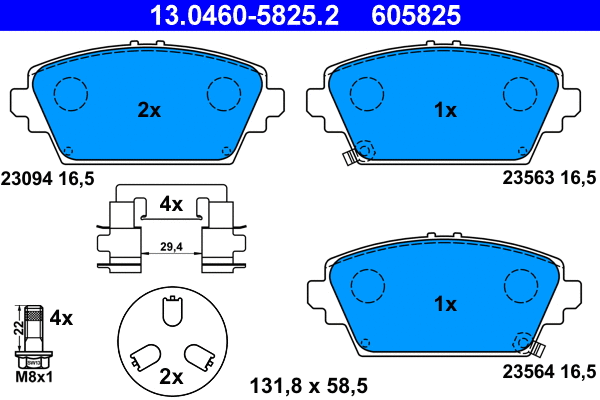 Brake Pad Set, disc brake (13.0460-5825.2)