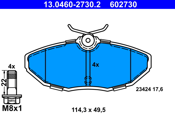 Brake Pad Set, disc brake (13.0460-2730.2)
