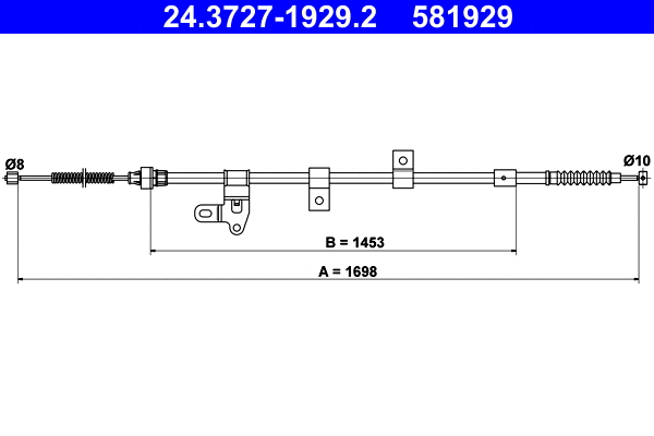 Cable Pull, parking brake (24.3727-1929.2)