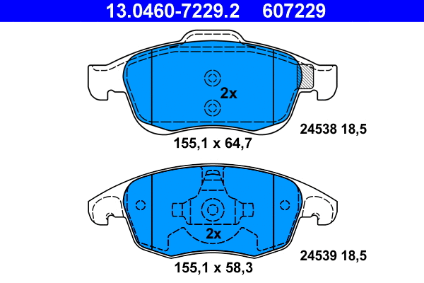 Brake Pad Set, disc brake (13.0460-7229.2)
