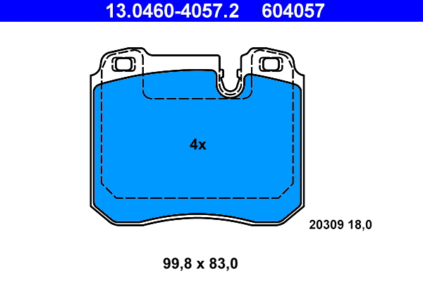 Brake Pad Set, disc brake (13.0460-4057.2)