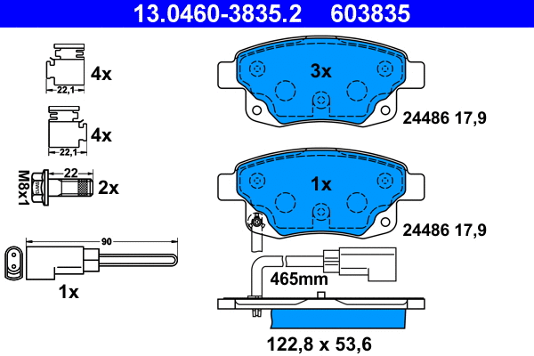 Brake Pad Set, disc brake (13.0460-3835.2)