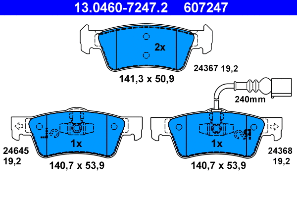 Brake Pad Set, disc brake (13.0460-7247.2)