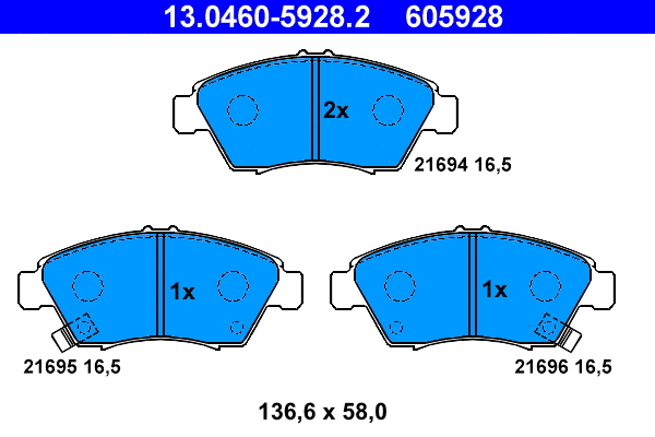 Brake Pad Set, disc brake (13.0460-5928.2)