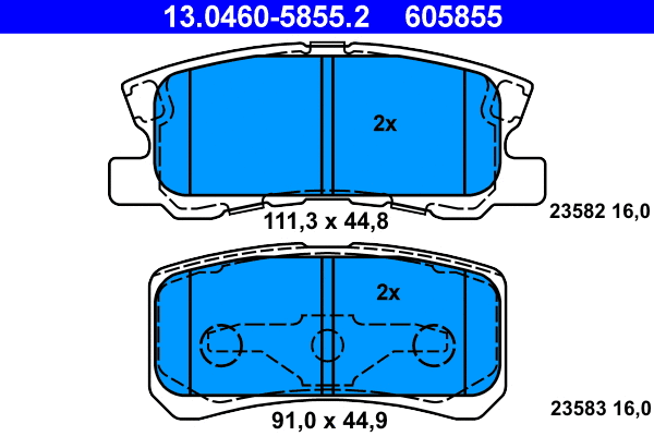 Brake Pad Set, disc brake (13.0460-5855.2)