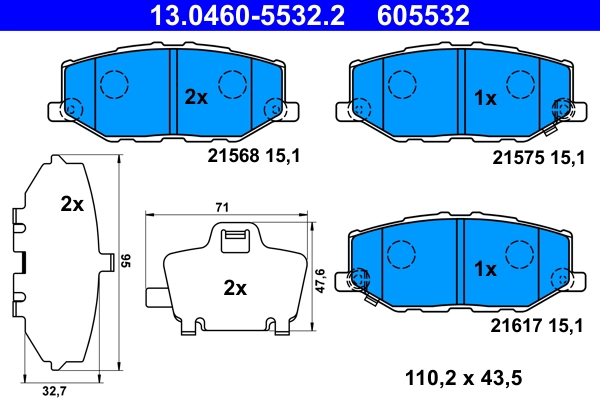 Brake Pad Set, disc brake (13.0460-5532.2)