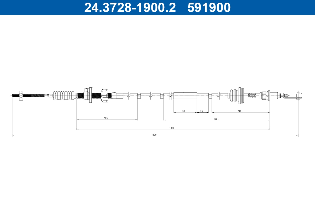 Cable Pull, clutch control (24.3728-1900.2)