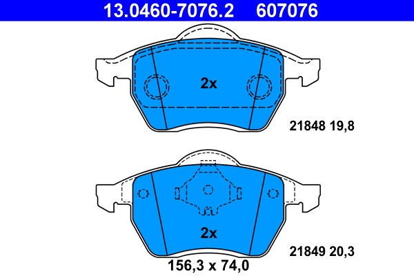 Brake Pad Set, disc brake (13.0460-7076.2)