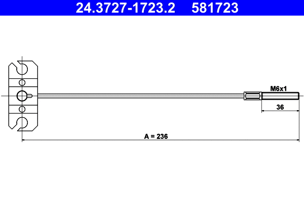 Cable Pull, parking brake (24.3727-1723.2)