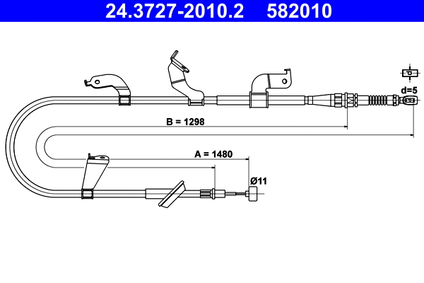 Cable Pull, parking brake (24.3727-2010.2)