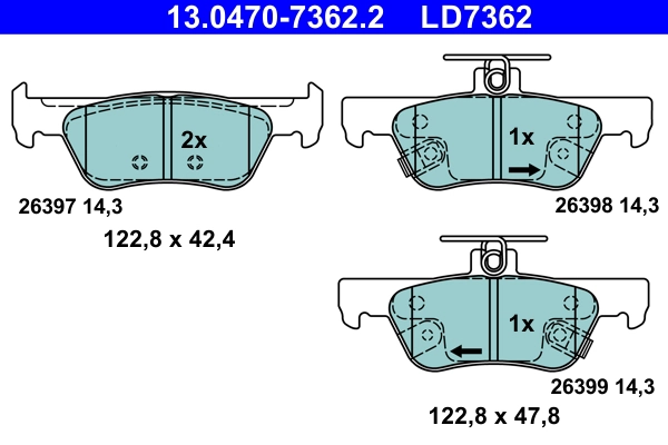 Brake Pad Set, disc brake (13.0470-7362.2)