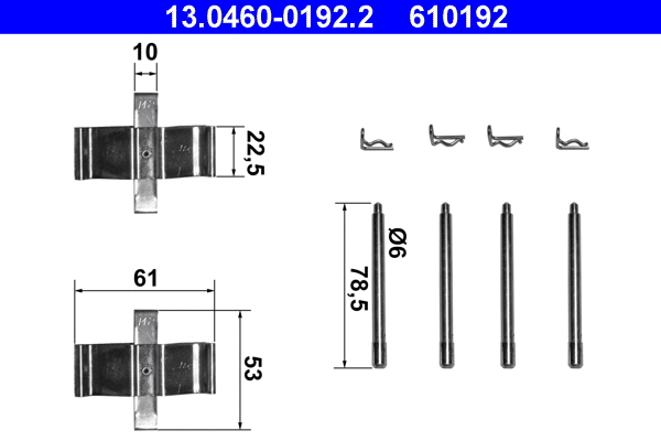 Accessory Kit, disc brake pad (13.0460-0192.2)