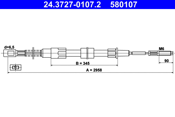 Cable Pull, parking brake (24.3727-0107.2)