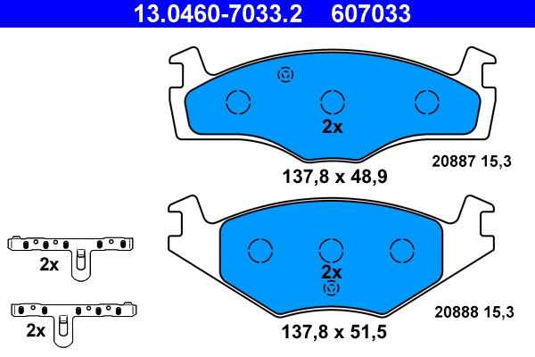 Brake Pad Set, disc brake (13.0460-7033.2)