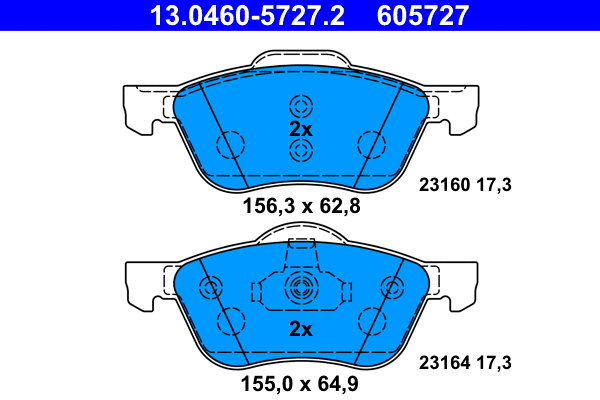 Brake Pad Set, disc brake (13.0460-5727.2)