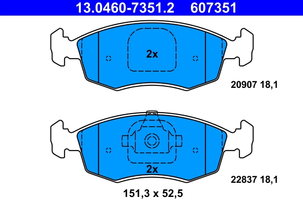 Brake Pad Set, disc brake (13.0460-7351.2)