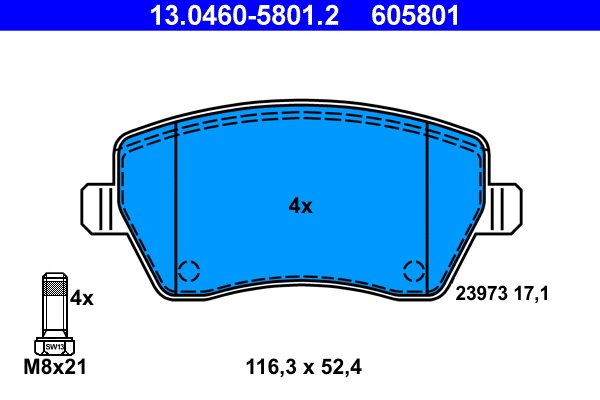 Brake Pad Set, disc brake (13.0460-5801.2)