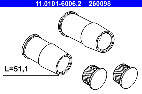 Guide Sleeve Kit, brake caliper (11.0101-6006.2)