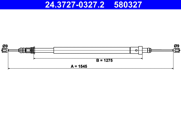 Cable Pull, parking brake (24.3727-0327.2)