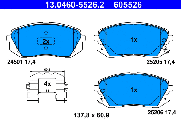 Brake Pad Set, disc brake (13.0460-5526.2)