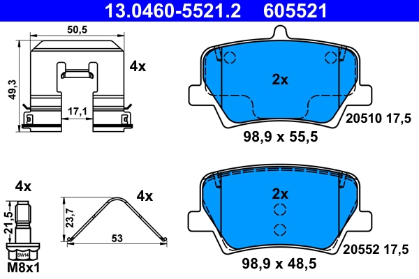 Brake Pad Set, disc brake (13.0460-5521.2)
