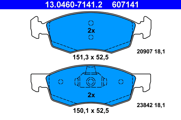 Brake Pad Set, disc brake (13.0460-7141.2)