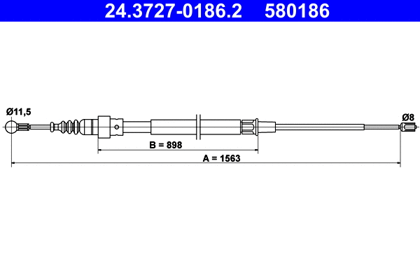 Cable Pull, parking brake (24.3727-0186.2)