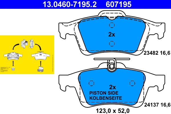 Brake Pad Set, disc brake (13.0460-7195.2)