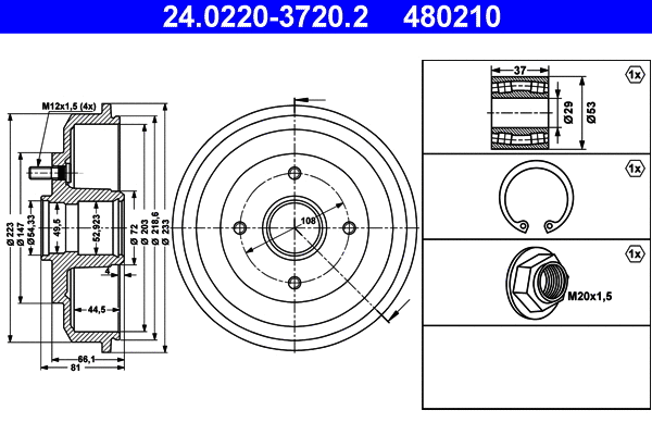 Brake Drum (24.0220-3720.2)