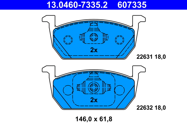 Brake Pad Set, disc brake (13.0460-7335.2)