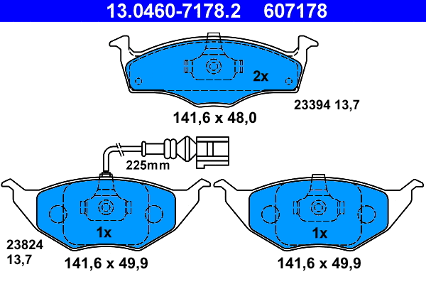 Brake Pad Set, disc brake (13.0460-7178.2)